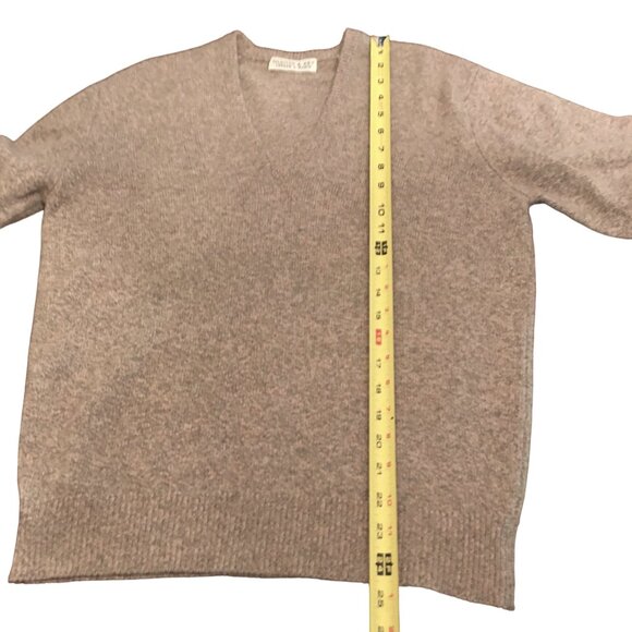 Scotland Cashmere 2-ply Sweater V-neck Pullover Sleeves Tan Men's Small Unisex - Picture 8 of 16